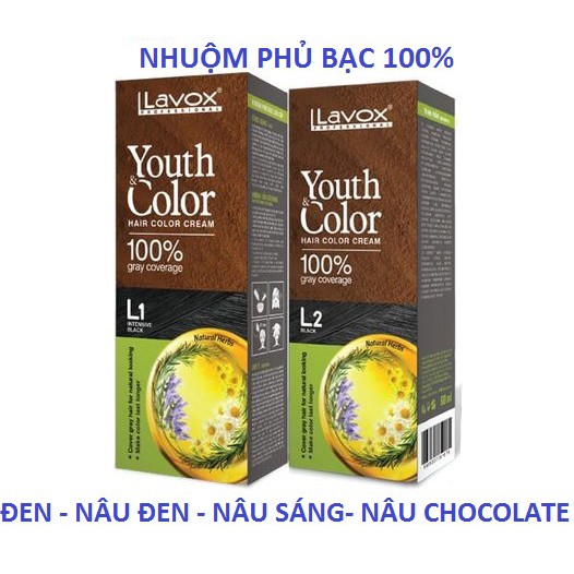 [NHIỀU MÀU] NHUỘM PHỦ BẠC CAO CẤP LAVOX [ĐEN - NÂU ĐEN - NÂU NHẠT - NÂU SÁNG - NÂU CHOCOLATE]