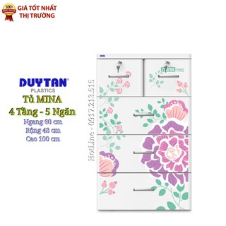 Tủ nhựa duy tân 4 tầng-5 ngăn - trắng bông