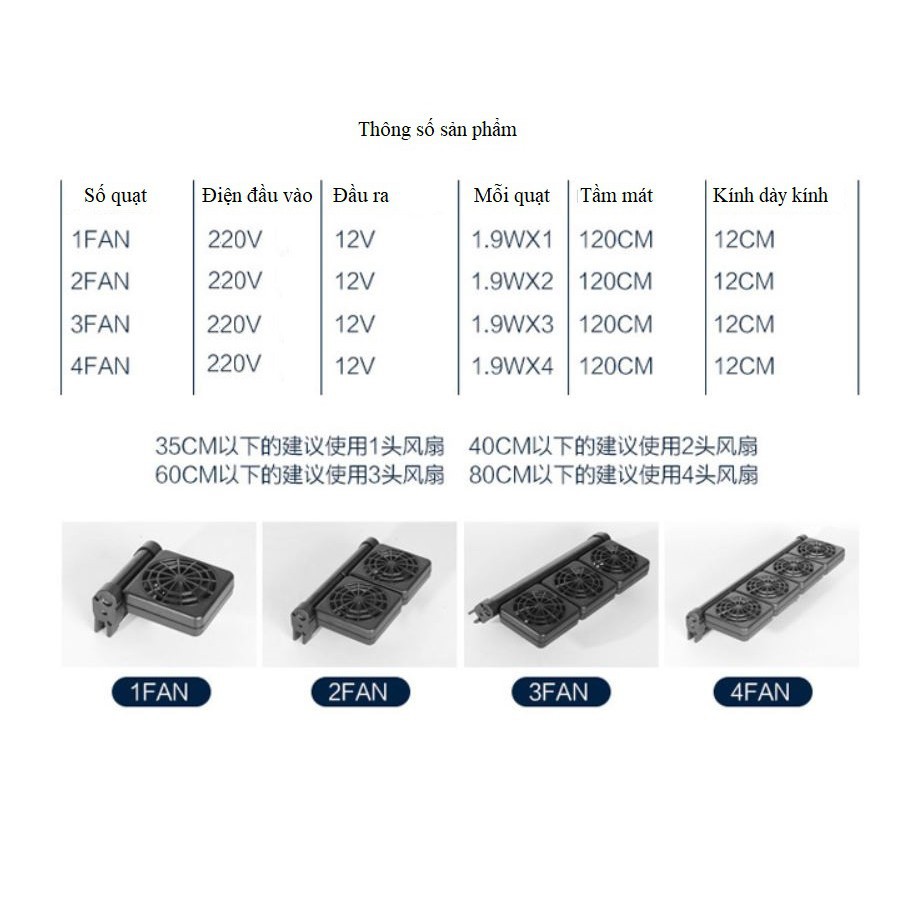 Quạt làm mát thủy sinh giảm nhiệt dành cho bể cá