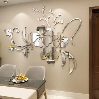  Sticker Dán Tường Bằng Acrylic Mặt Gương Acrylic Họa Tiết Hoa 3d Sáng Tạo Trang Trí Phòng Khách   Ghế Sofa   Phông Nền 