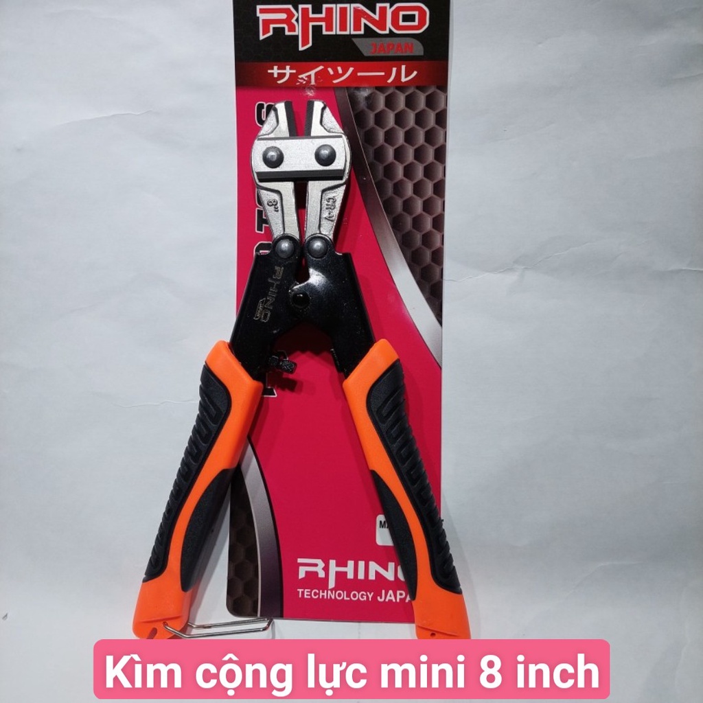 Kìm cộng lực mini 8 inch Rhino, kéo cắt sắt nhỏ gọn , có thể cắt được sắt thép 6ly, kìm cộng lực mini thép nhật