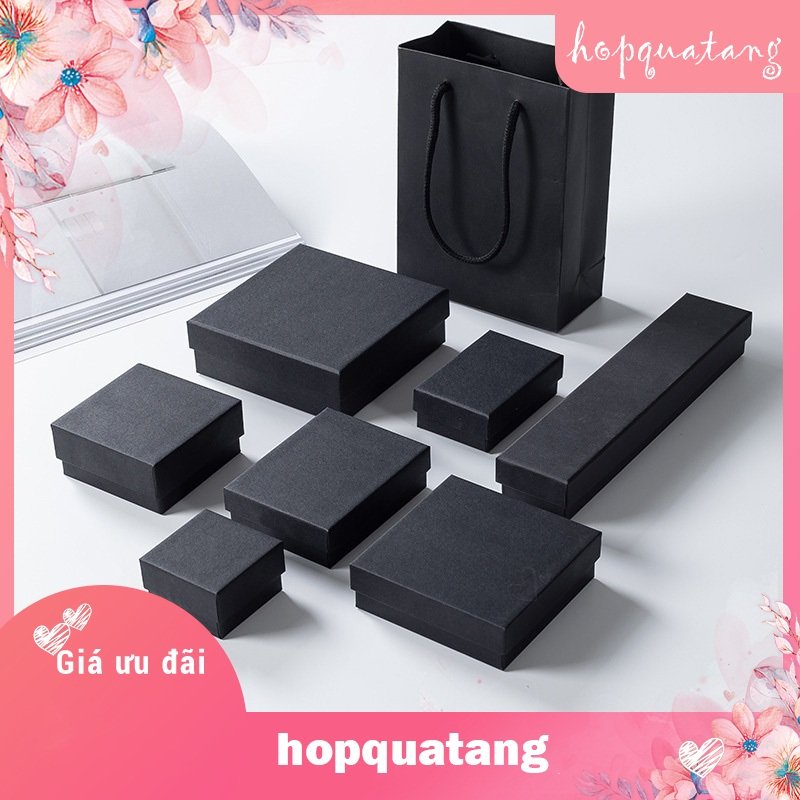 Hộp Quà Tặng Hộp Đựng Trang Sức Màu Đen Cao Cấp