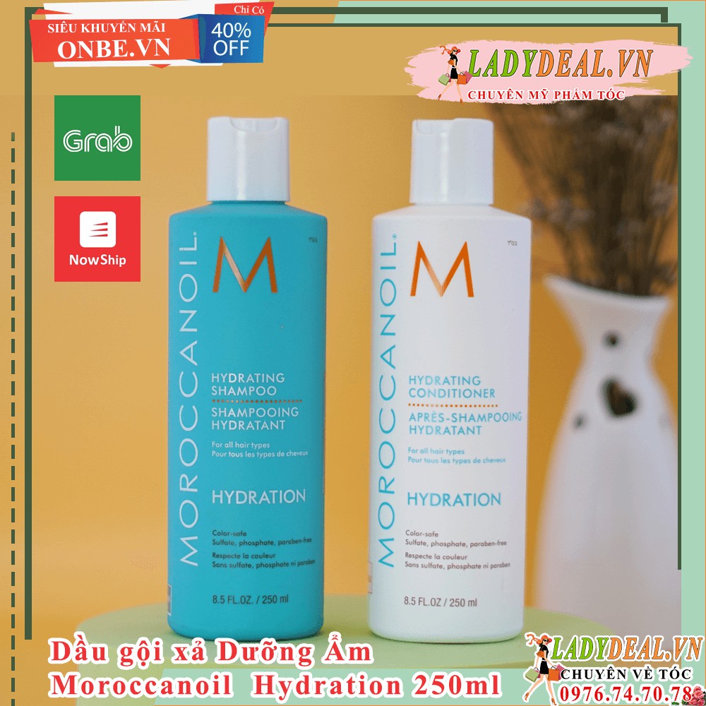 [ MOROCCANOIL CHÍNH HÃNG ] Dầu gội và dầu xả Giữ Ẩm Moroccanoil Hydrating Shampoo & Conditioner 250ml