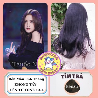 Thuốc Nhuộm Tóc TÍM TRÀ Tặng Oxy Trợ Nhuộm Găng Tay Mũ Chùm Kenzii Lên Từ Tone 3 - 4
