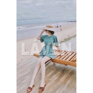 JUMPSUIT TAY BÈO NƠ LƯNG