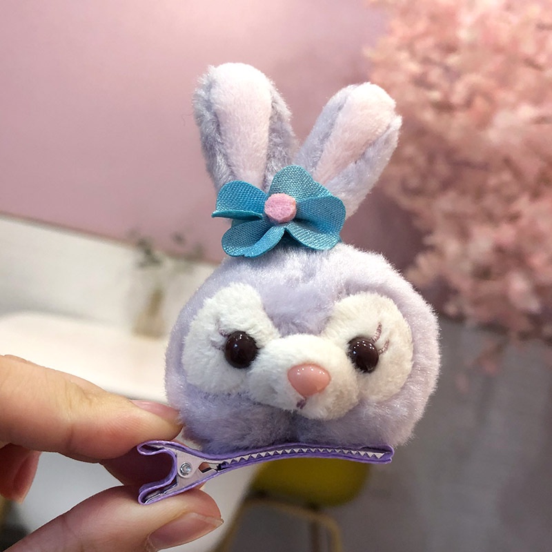 Cài tóc/ Dây buộc tóc/ Kẹp tóc phối hình thỏ hoạt hình nhồi bông ba chiều đáng yêu