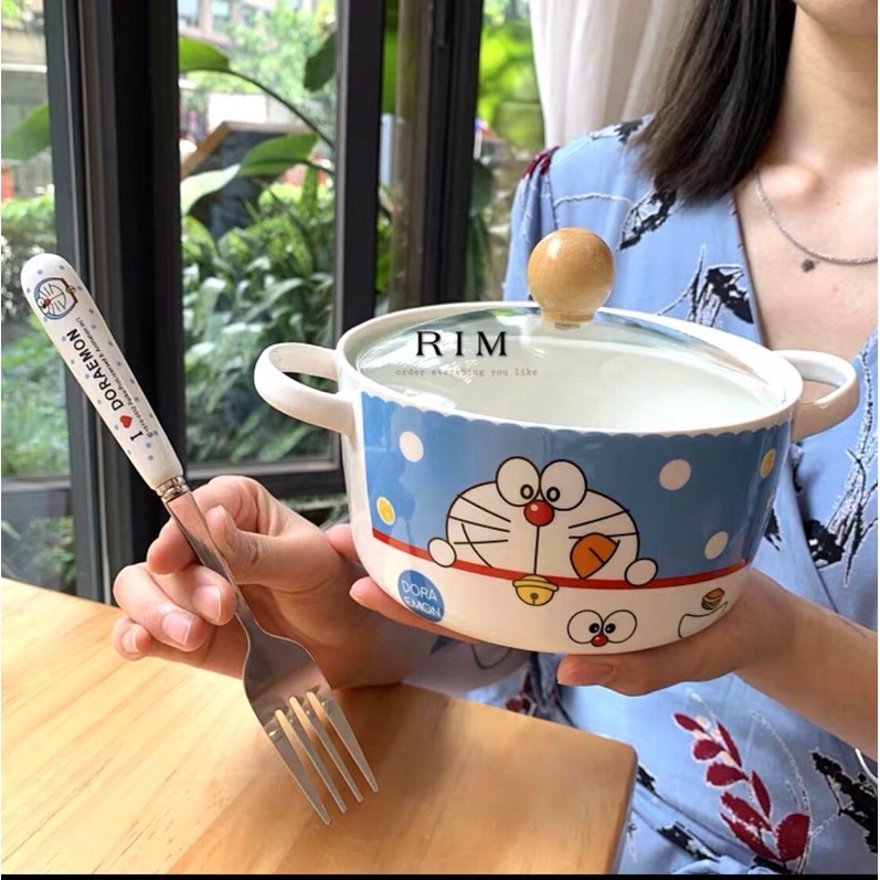 TÔ LỚN (BÁT TO) ÚP MÌ HÌNH DORAEMON GỐM SỨ CAO CÂP | RimStore