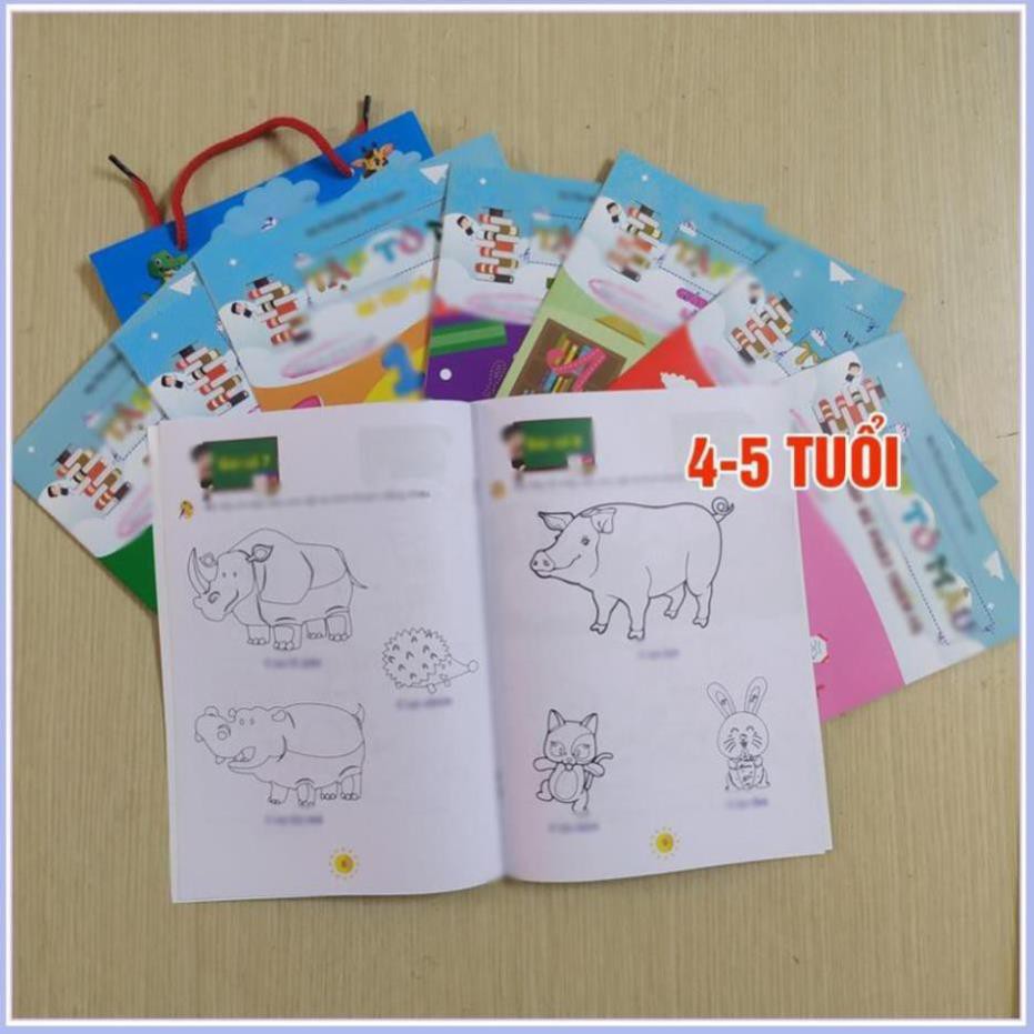 Set 8 Bộ Tranh tô màu nhiều chủ đề và phát triển trí tuệ cho bé từ 3 đến 6 tuổi