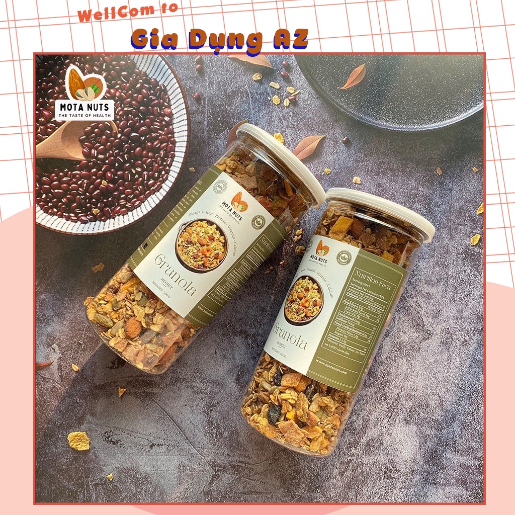 Ngũ cốc giảm cân Granola motanuts nhập khẩu ăn kiêng không đường siêu hạt hộp 454g AZ D2.023