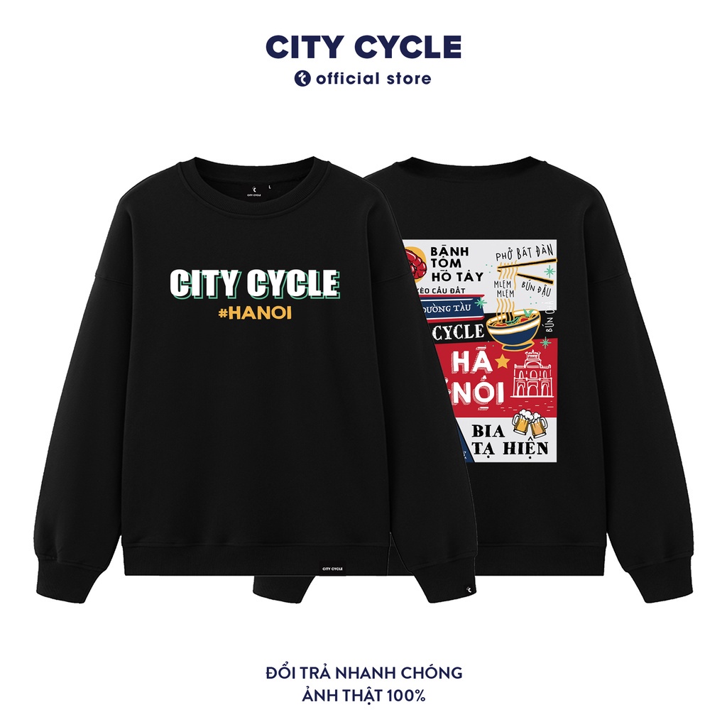 ❃۩Áo sweater nỉ Hà Nội City Cycle - unisex form rộng in hình Local Brand