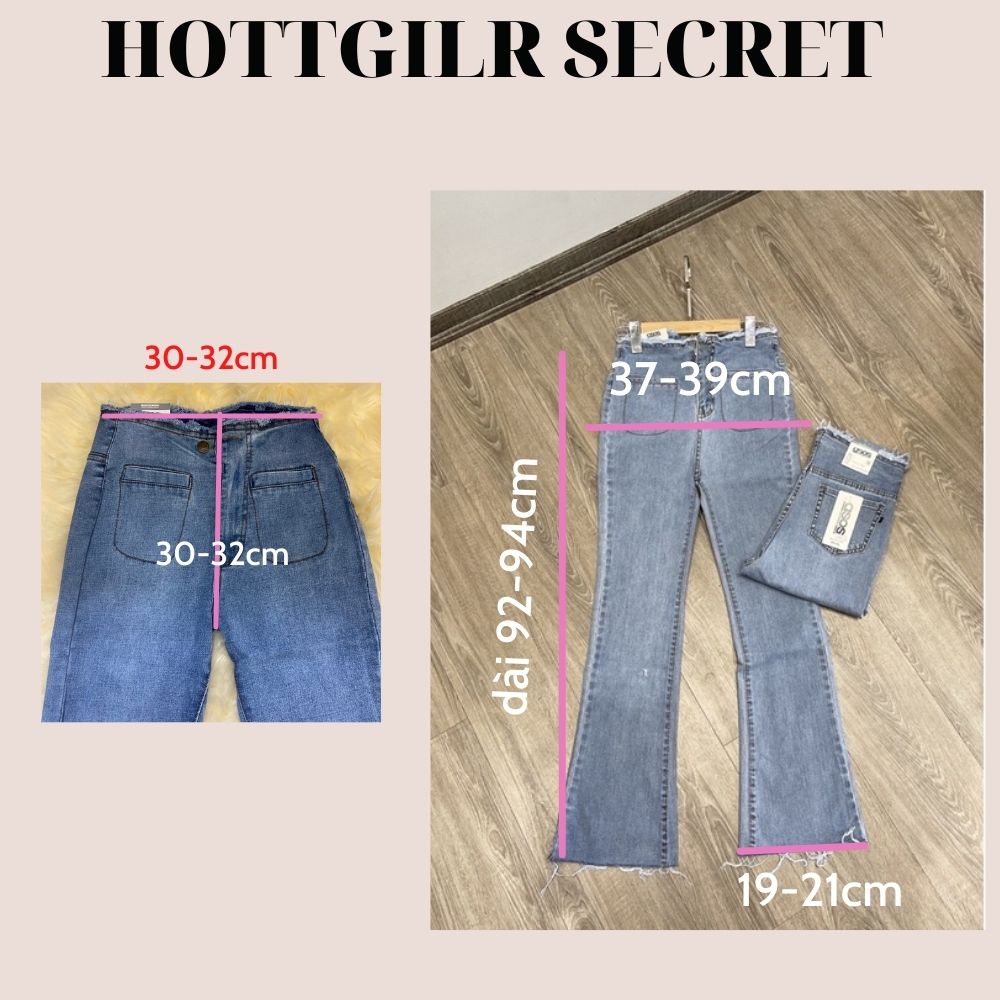 quần bò cạp cao kéo chân,tôn mông,siêu tôn dáng,quần jean ống loe co dãn 4 chiều thoải mái,độc quyền Hottgirl secret | BigBuy360 - bigbuy360.vn