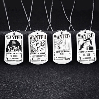 Vòng cổ thép không gỉ phối mặt thẻ khắc hình One Piece cá tính cho nam 