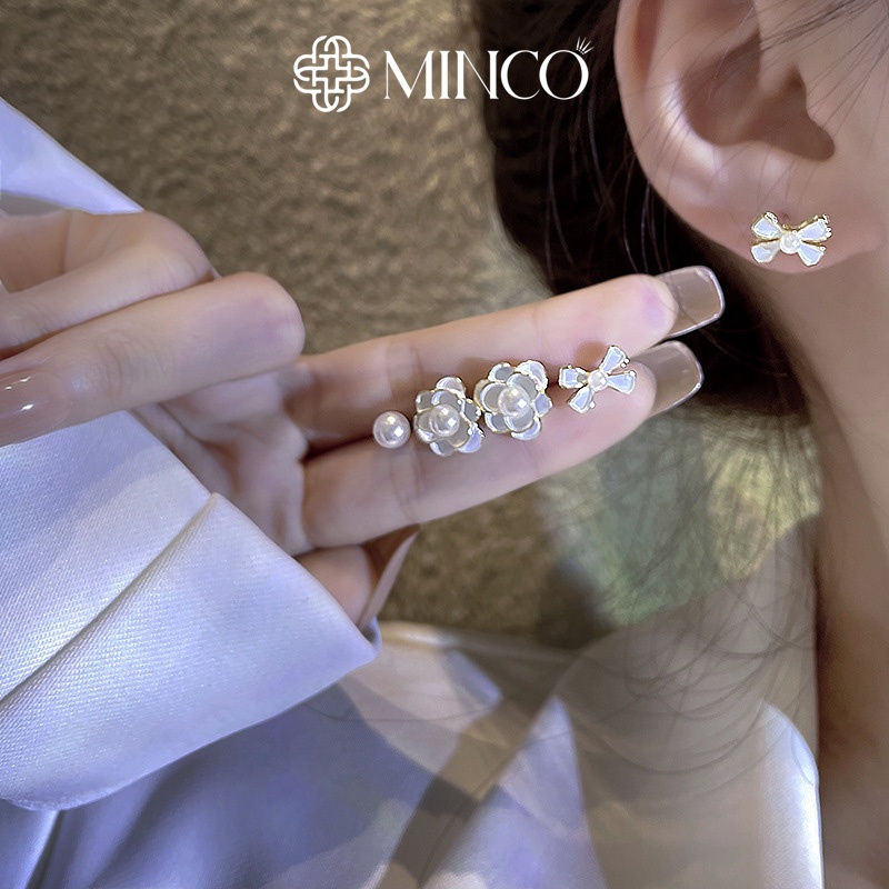 Bông tai nữ Minco Accessories sét ba khuyên tai tiểu thư xinh xắn phụ kiện thời trang đẹp cho nữ BT65