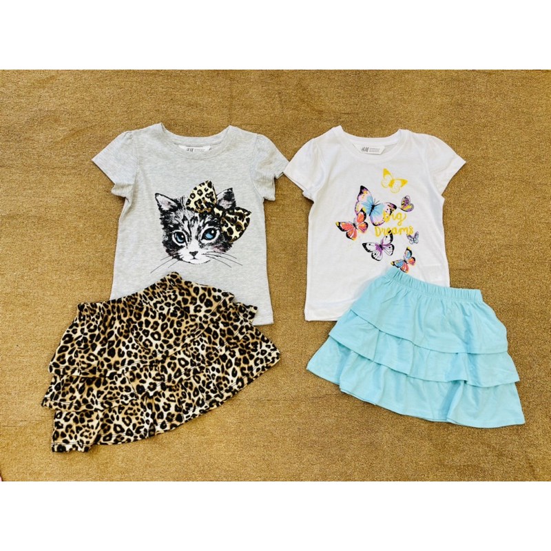 Set áo + chân váy bé gái HM.