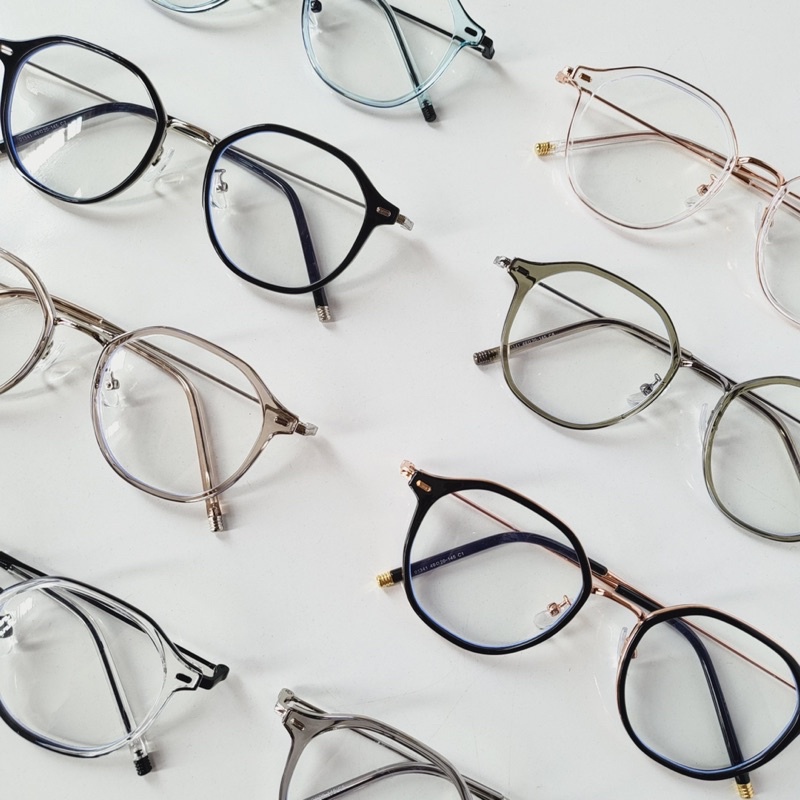 Kính giả cận, Gọng kính cận bo tròn nữ kim loại cao cấp 01341 chống ánh sáng xanh, UV400  Jolie eyewear