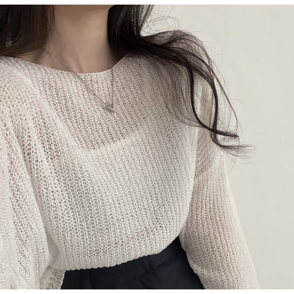 Áo len mỏng dài tay