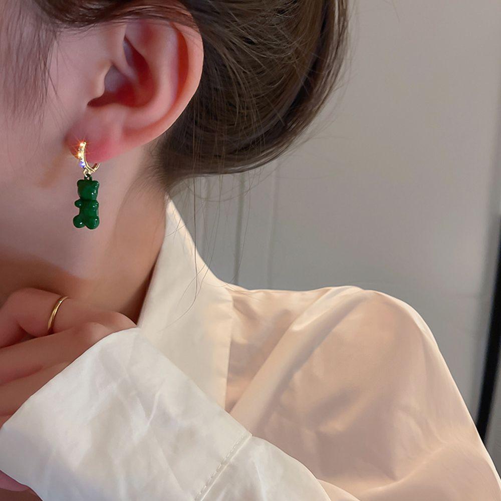 Bông Tai Dáng Dài Bằng Hợp Kim Họa Tiết Hoạt Hình Lấp Lánh Thời Trang Dự Tiệc