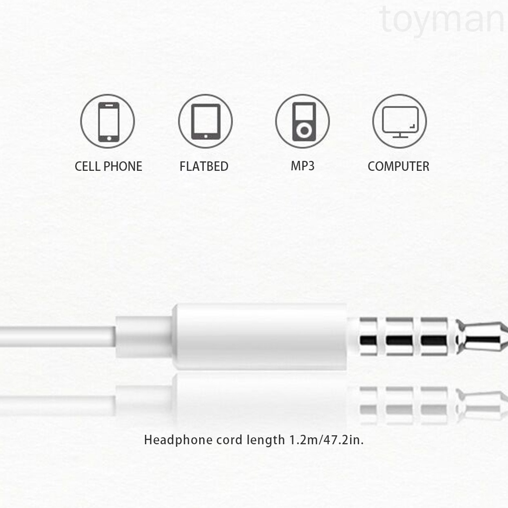 Tai nghe nhét tai Toyman có dây cổng 3.5mm cho điện thoại / mp3