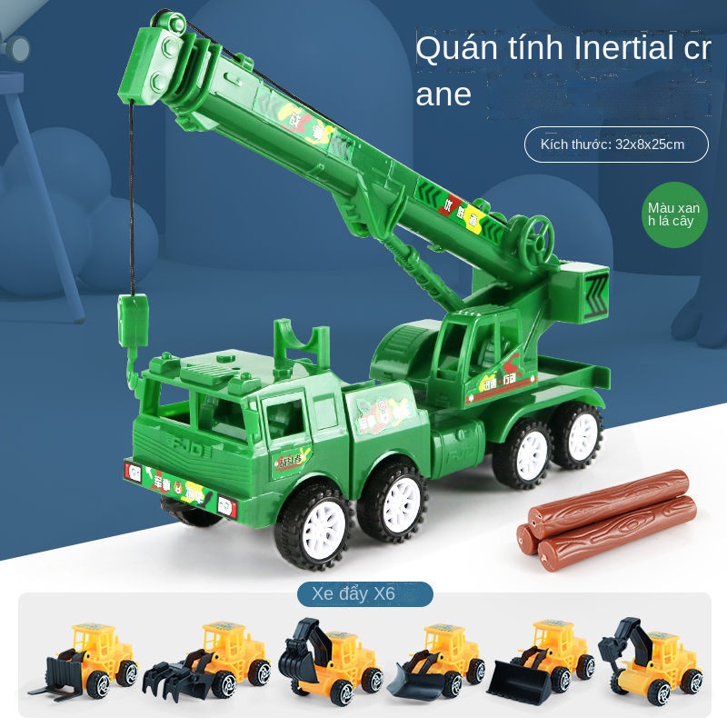 ☈☍Cần cẩu đồ chơi trẻ em xe ô tô cần cẩu quá khổ xe tải kỹ thuật quán tính cậu bé bé quân đội cảnh sát mô hình xe