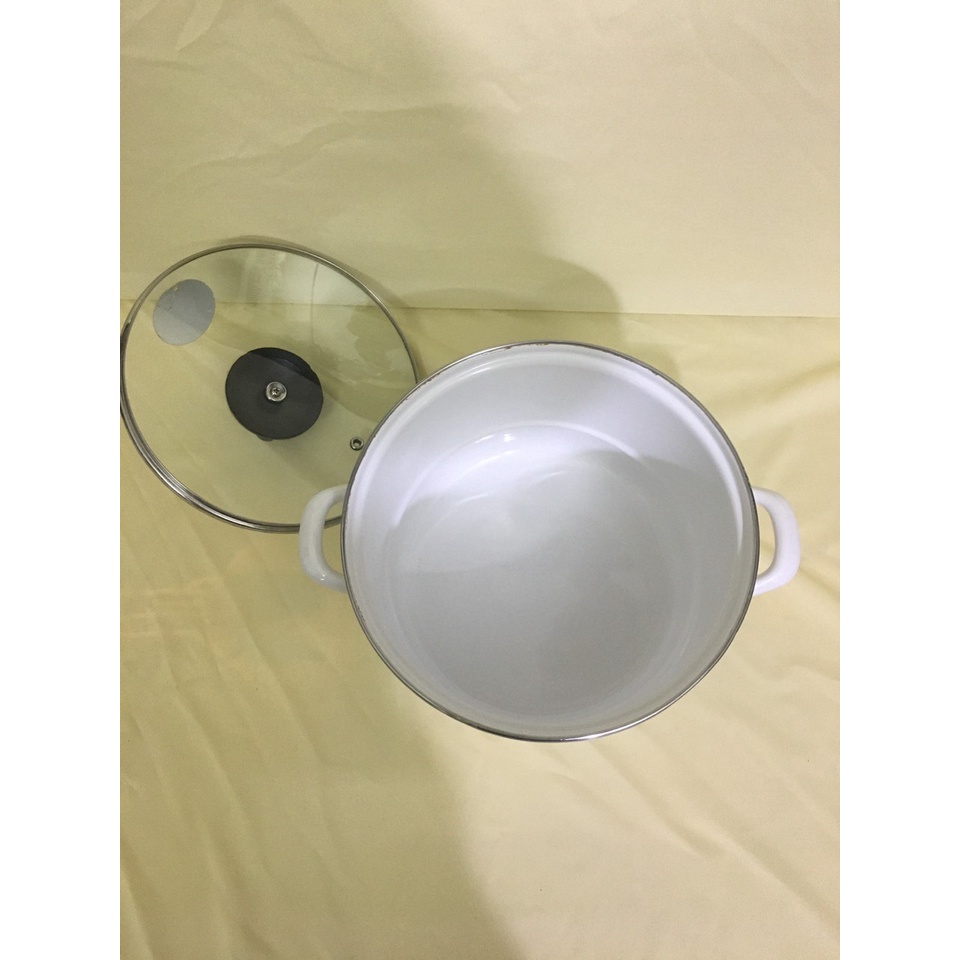 Nồi men luộc nội địa Nhật, size 24cm, cao 15.5cm (mã 701), Dùng được bếp từ