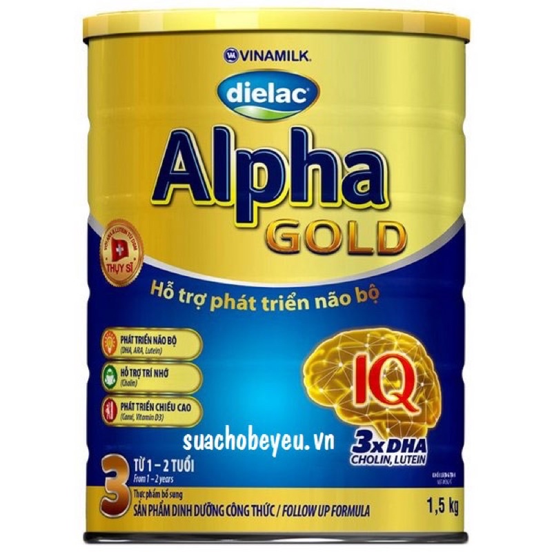 Sữa bột Dielac Alpha Gold IQ 3 cho trẻ em từ 1-2 tuổi 1,5kg