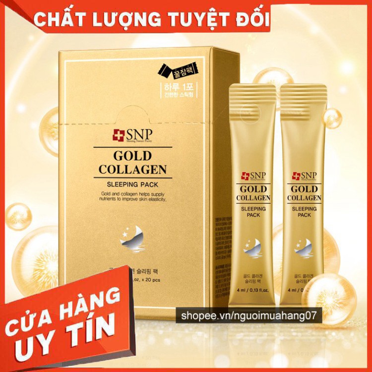 Mặt Nạ Ngủ SNP Chống Lão Hóa Tinh Chất Vàng Và Collagen SNP Gold Collagen Sleeping Pack (Dạng Gói)