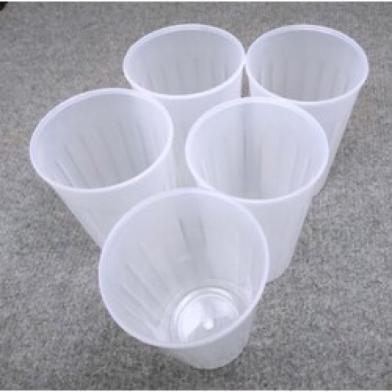 Cốc nhựa trắng sọc uống nước uống bia uống nước mía loại đẹp