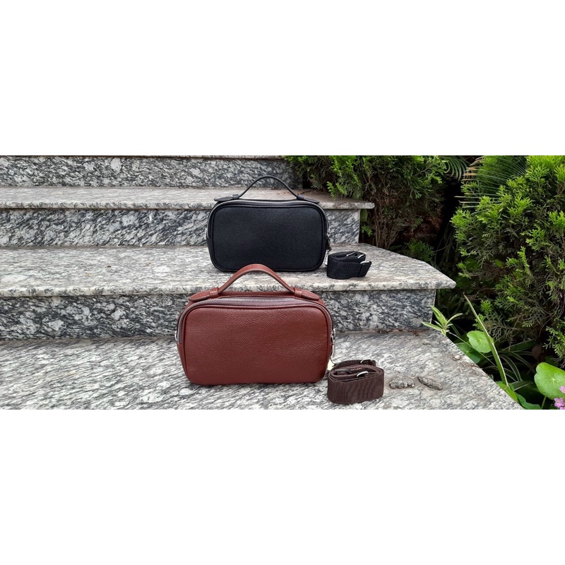 Clutch cầm tay da bò cao cấp có dây đeo