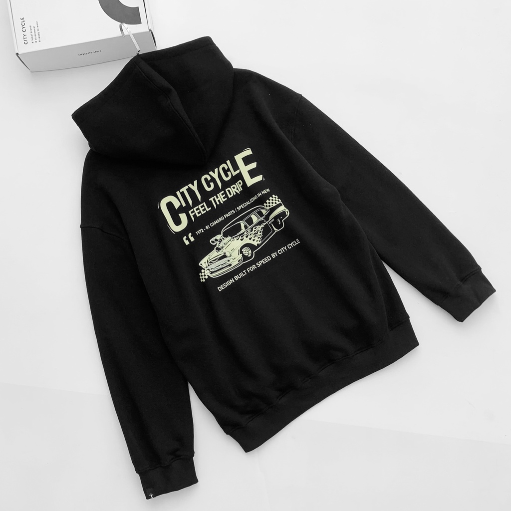 Áo hoodie nỉ unisex speed City Cycle - áo nỉ phối mũ unisex form rộng Local Brand