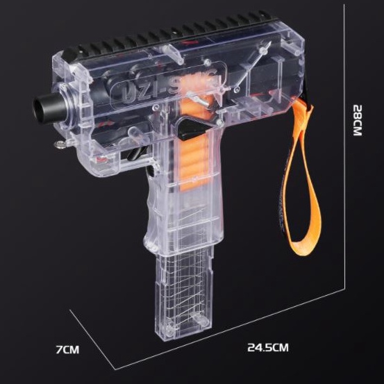 Sung đan xốp UZI-SMG đồ chơi chạy pin, động cơ bánh đà