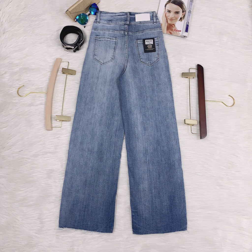 [HÀNG CAO CẤP] Quần Jean nữ ống suông lưng cao xanh X8179 [MPVC] | BigBuy360 - bigbuy360.vn