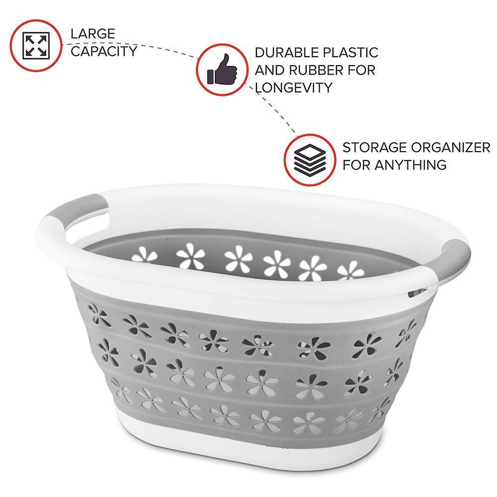JANE Collapsible Laundry Basket TPR+PP Space Saving Foldable Storage Basket