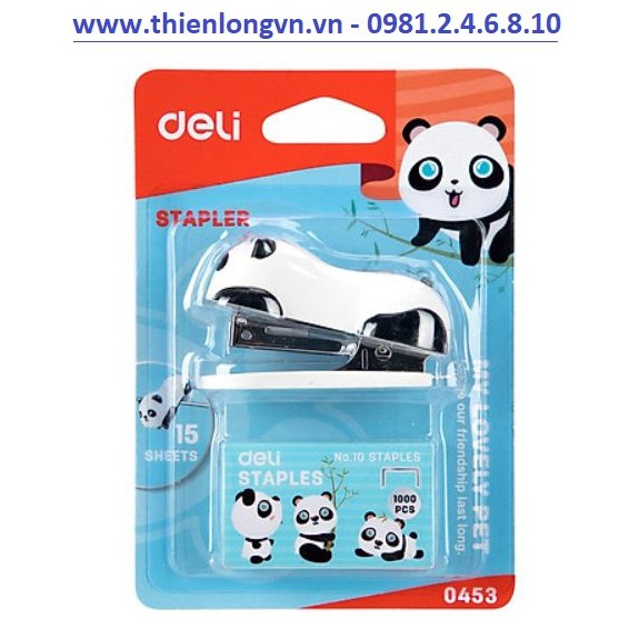 Dập ghim mini số 10 + hộp kim Deli 0453