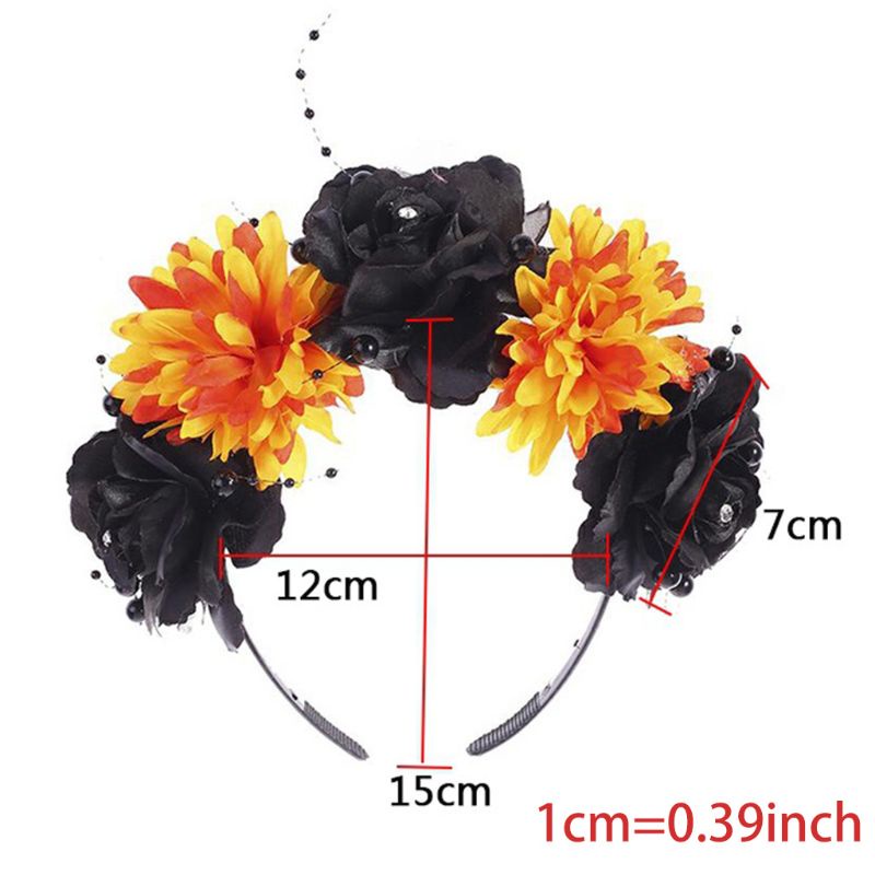 Flgo Băng Đô Đính Hạt Hình Hoa Nhiều Màu Hóa Trang Nhân Vật Trong Ngày Halloween