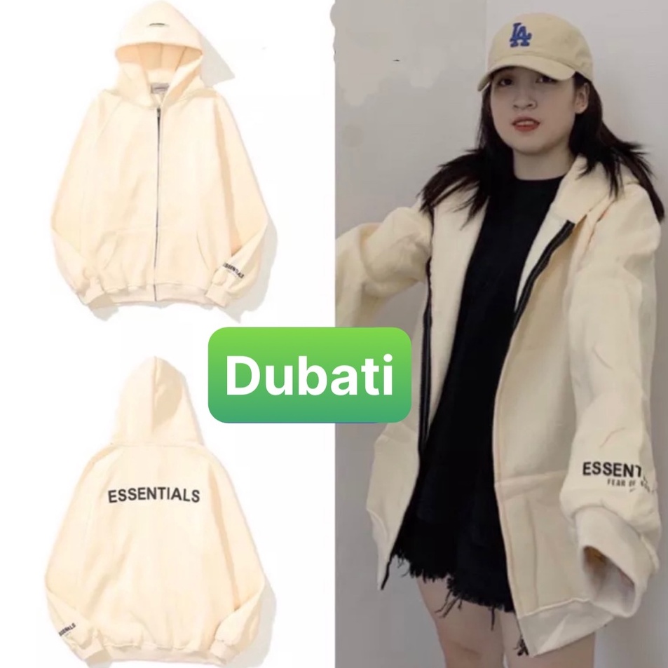 ÁO KHÓAT NỈ DÂY KÉO ESSENTIAL, ÁO HOODIE NAM NỮ PHONG CÁCH HÀN QUỐC TRẺ TRUNG THỜI TRANG- DUBATI FASHION