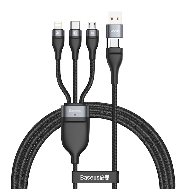 XIAOMI HUAWEI Dây Cáp Sạc USB Loại C Baseus 100W 3 Trong 1 Cho iPhone 13 Pro 12 XR 100W