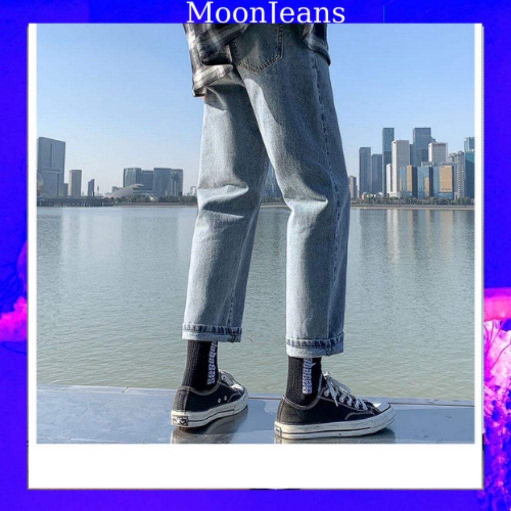 Quần jeans baggy nam xanh phong cách Hàn Quốc hot trend 2022