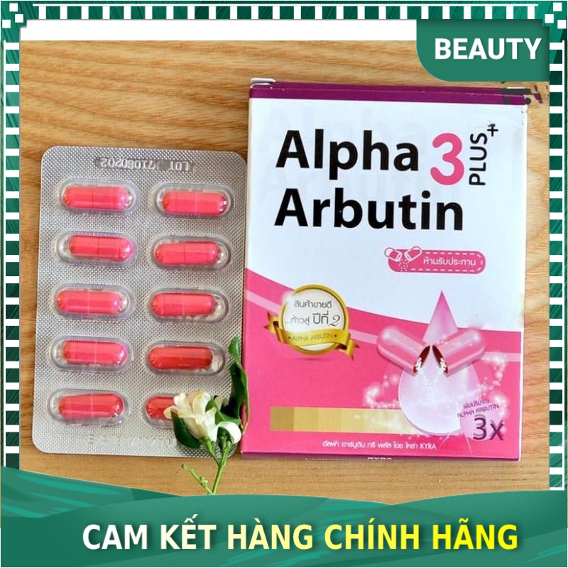 Viên Bột Kích Trắng Da Toàn Thân ALPHA ARBUTIN 3Plus+, dùng trộn với kem Body