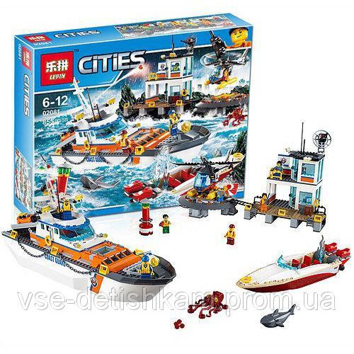 Lego - Lepin 02081 ( Xếp hình Trụ Sở Cảnh Sát Tuần Tra Bờ Biển 855 khối )