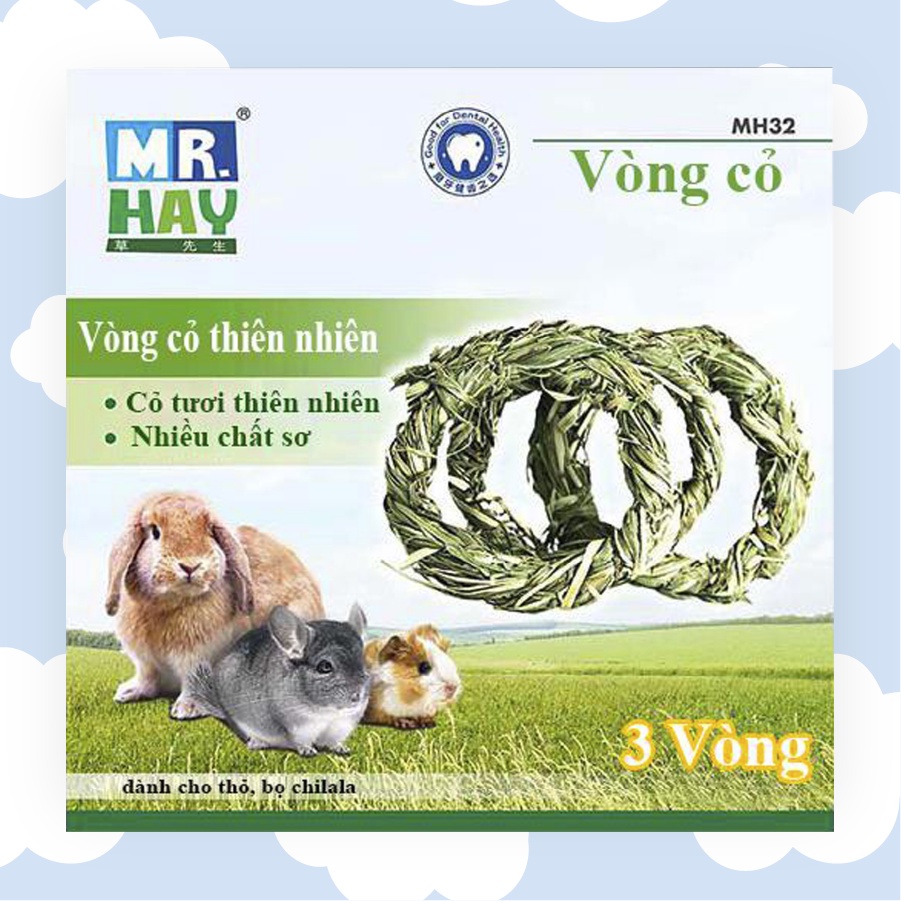 Vòng Cỏ Timothy Mài Răng Mr.Hay Cho Thỏ, Bọ Ú (Chuột Lang), Chinchilla 500g - MH32