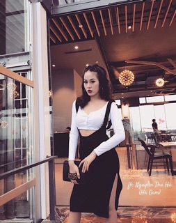 SET ÁO CROPTOP TD + VÁY YẾM HÀ GEM