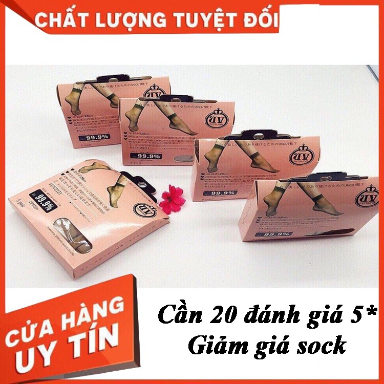 Tất giấy Nhật siêu dai thoáng chống co giãn tĩnh mạch chống trơn trượt - Set 5 đôi