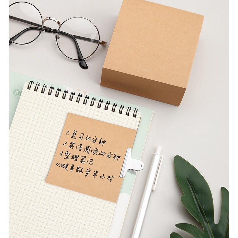 Set 400 tờ note giấy ghi chú màu kraft trơn NO10 10x10cm đơn giản ghi chép trang trí- BÚT ĐẸP