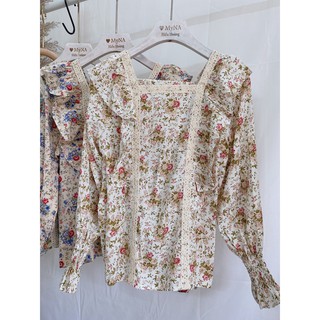 Áo sơ mi hoa bèo vintage(Ảnh thật)
