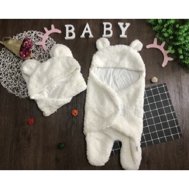 Ủ gấu lông cừu liền thân cho bé sơ sinh