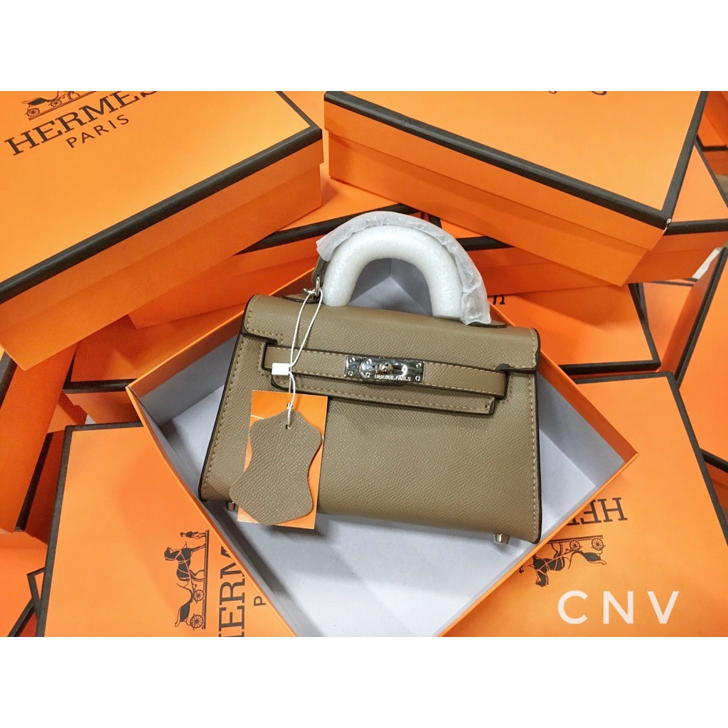 Túi xách nữ, túi đeo cheo có quay xách mini size 19 da gạo siêu xinh fullbox