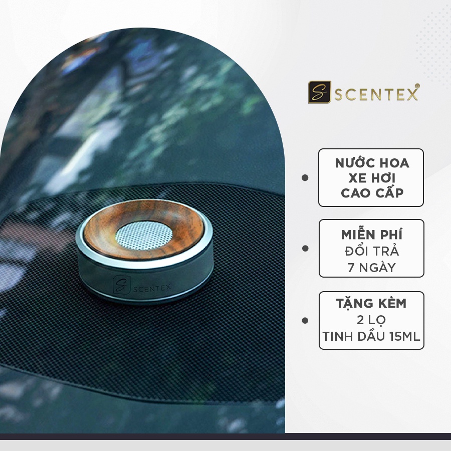 Nước hoa xe hơi cao cấp Scent Sound, khử mùi chống say xe, thoải mái tinh thần, tặng kèm tinh dầu, Thương hiệu Scentex