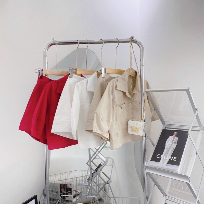 ❤❤Set áo crop tay bồng + short 3m ❤️❤️