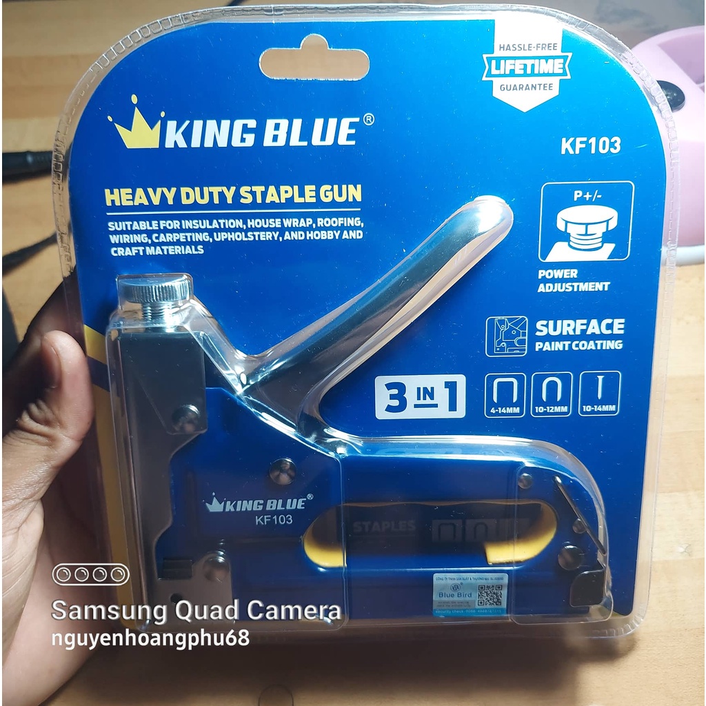súng bắn ghim, kìm bắn đinh ghim King Blue 3 trong 1