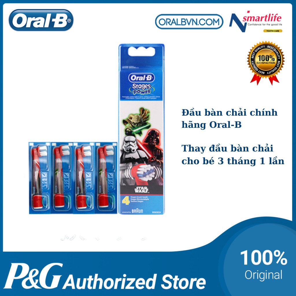 Đầu bàn chải trẻ em Oral B thay thế chính hãng (Disney, Starwar,...) cho trẻ em, bé gái từ 3 tuổi